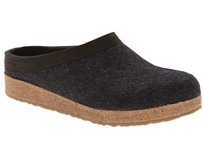 Grizzly Charcoal Felt Clog by HAFLINGER