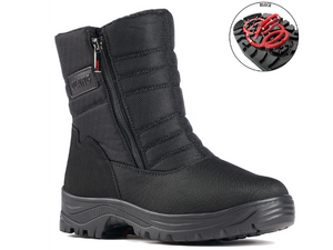 Nylon men's waterproof winter boot with two zippers, one on each side.  