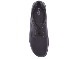 The sky view allows you to see the five eyelet lacing and the smooth clean look of this walking shoe. Perfect School Uniform Shoe.